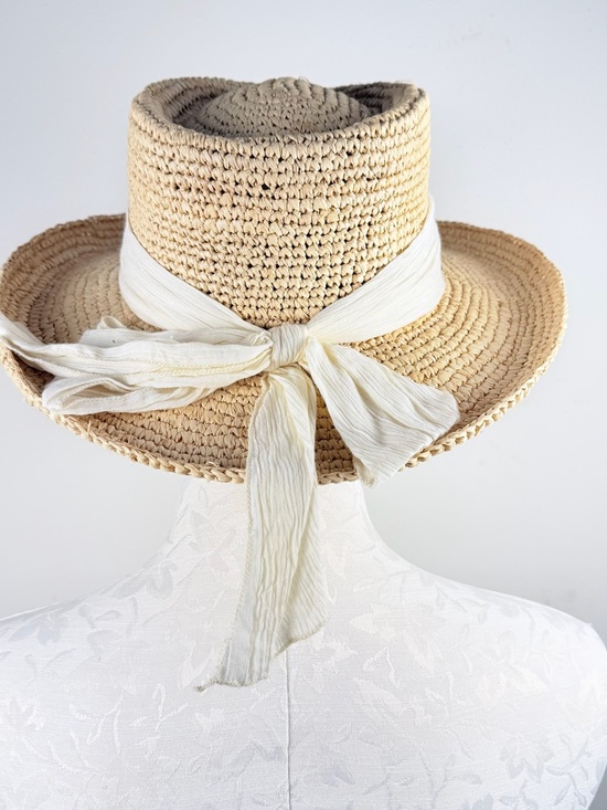 Scala Manarola OS Wide Brim Raffia Straw Hat With Cream Band main image 12